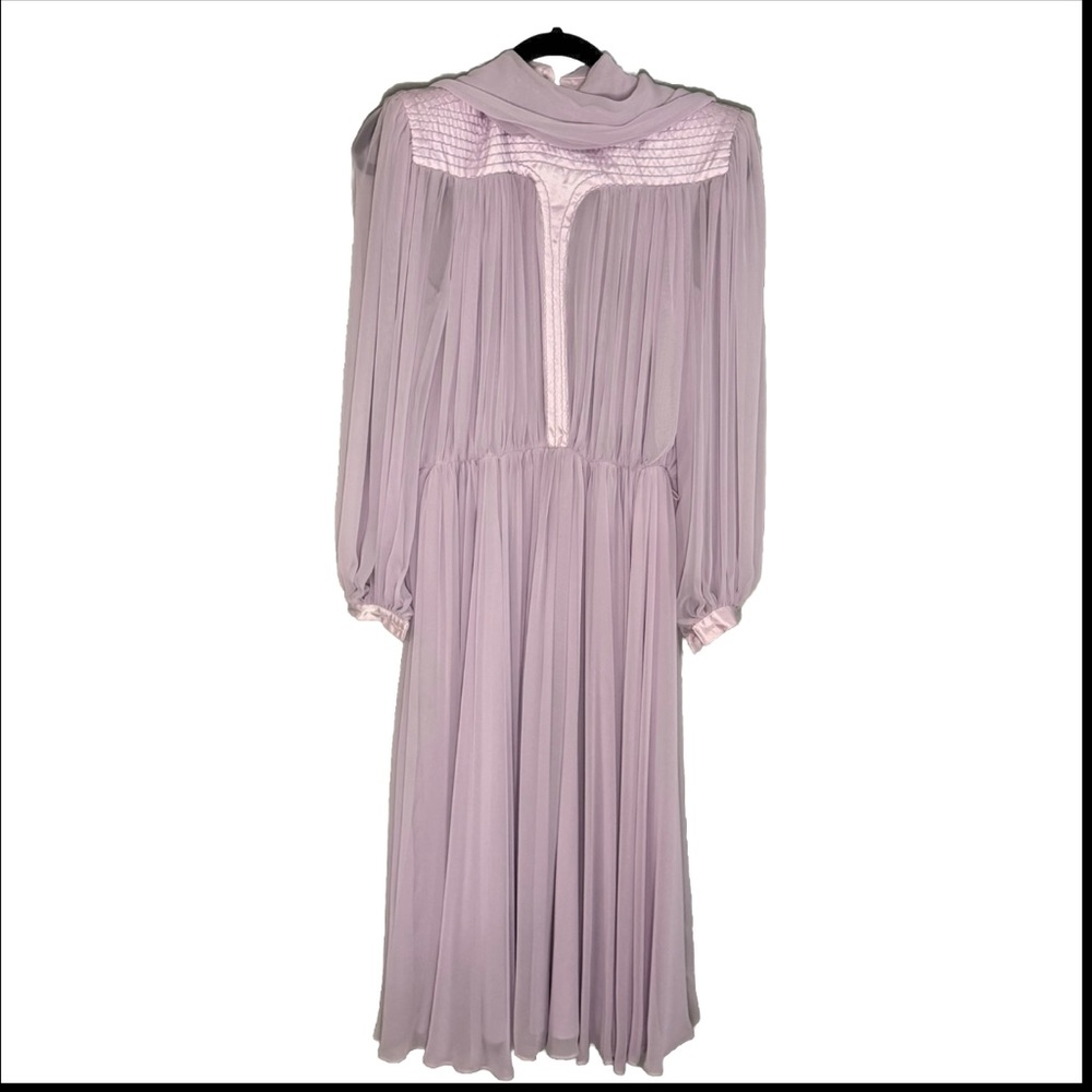 Vintage Lorraine Beauchamp Lavender Chiffon Dress Small Old Hollywood Dynasty